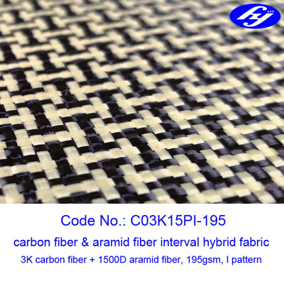 Tejido de filamento híbrido para decoración de telas de carbono negro amarillo para-aramida